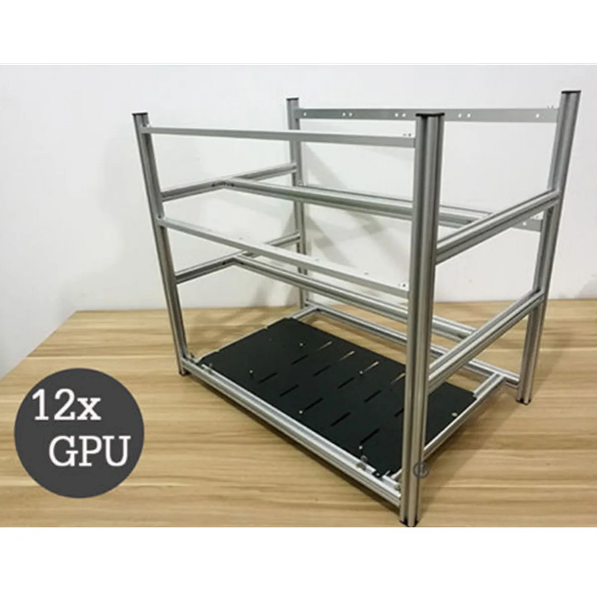 12 GPU Stackable Crypto Coin Aluminum Open Air Frame font b Mining b font Miner font