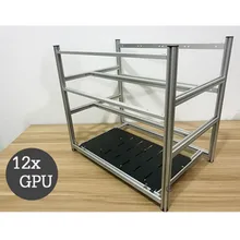 12 GPU Stackable Crypto Coin Aluminum Open Air Frame Mining Miner Rig Case