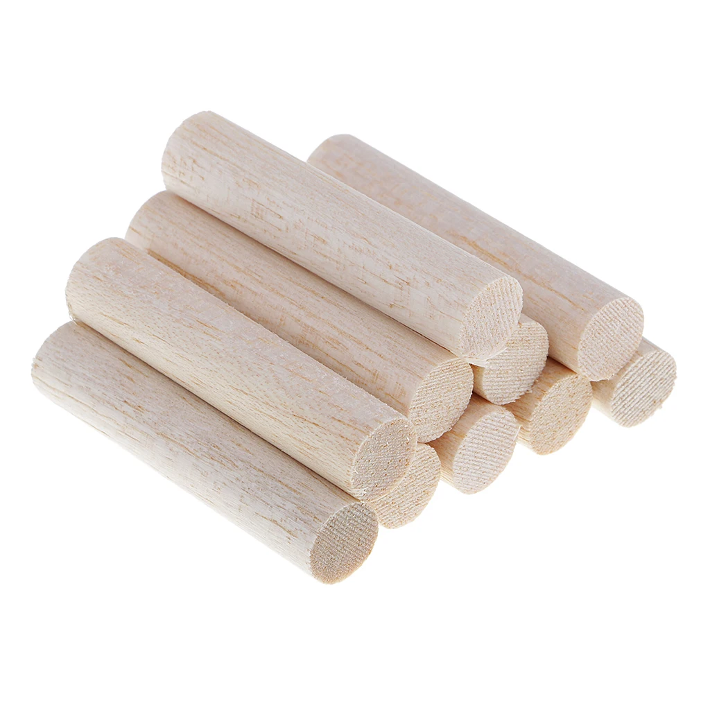 30x 50/100/200mm Balsa Wood Round Sticks Unfinished for Woodworking Crafts