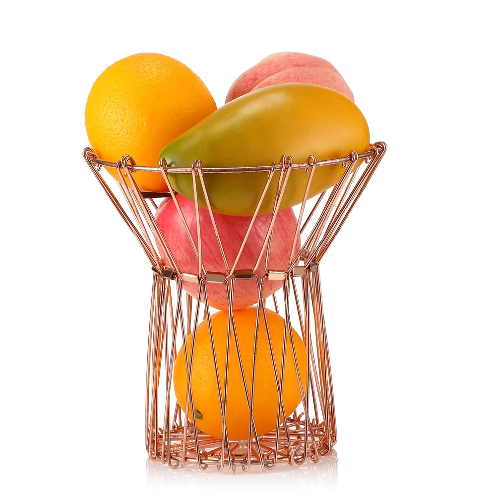 Retractable Vegetable Fruit Basket Folding Stainless Steel Fruits Vegetables Basket Changeable