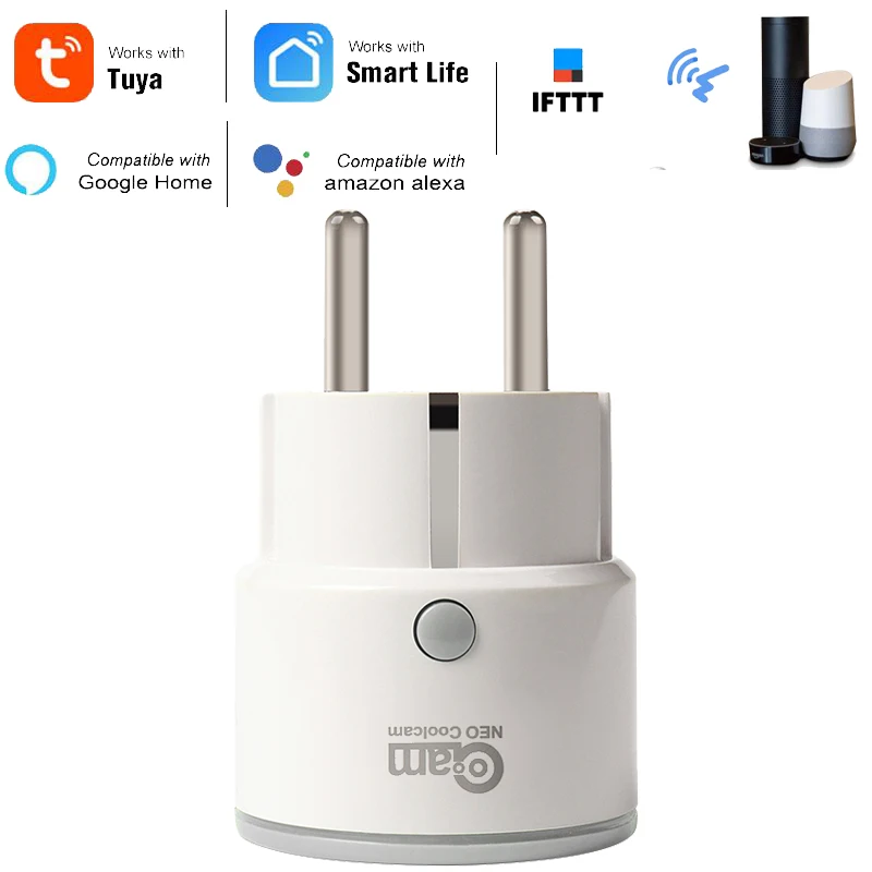 Coolcam Smart Plug Поддержка ЕС Amazon Alexa Google Home IFTTT Пульт дистанционного управления WiFi