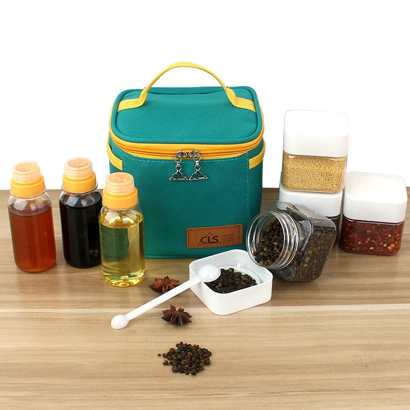 

Outdoor seasoning bottle set Portable barbecue equipment camping Kitchen Box combination picnic bag