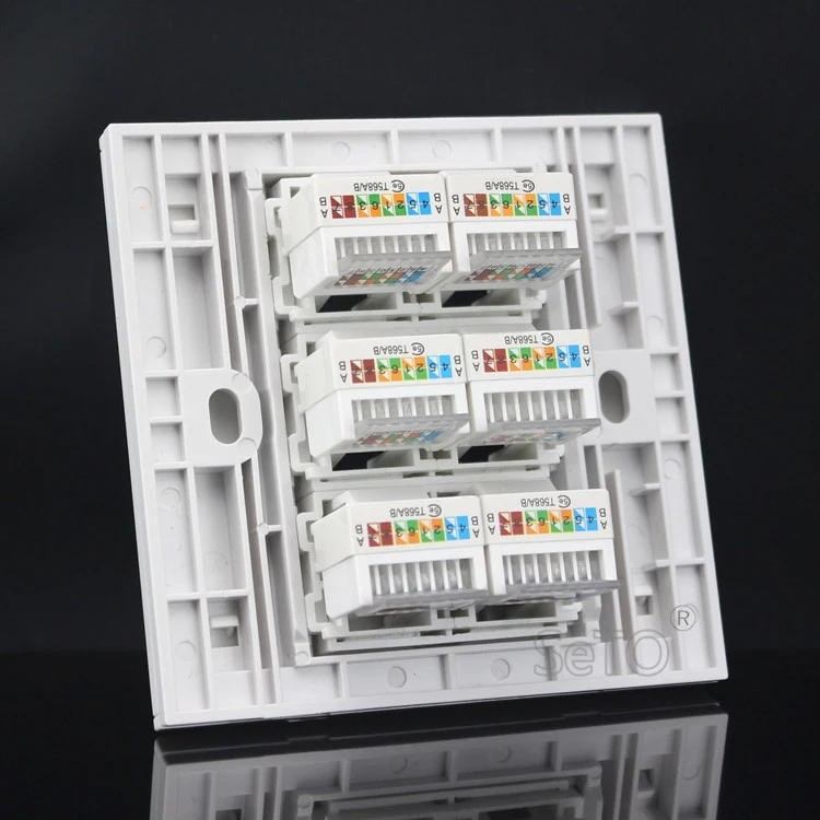 SeTo 86 Тип шесть RJ45 Cat5e сетевая Lan панель настенная гнездо Keystone Лицевая