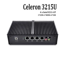 Цена завода celeron 3215u наименьший безвентиляторный настольный компьютер 4 порт rj45 1 * com 1 * hdmi 1080 P брандмауэр x86 mini pc oem бренд