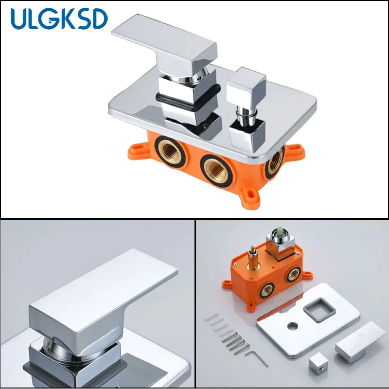 ULGKSD Ванная комната душевой смеситель клапан W/скрытого душевая кабина Аксессуары для ванной комнаты 1/2/3 способа одной ручкой настенное крепление для душа