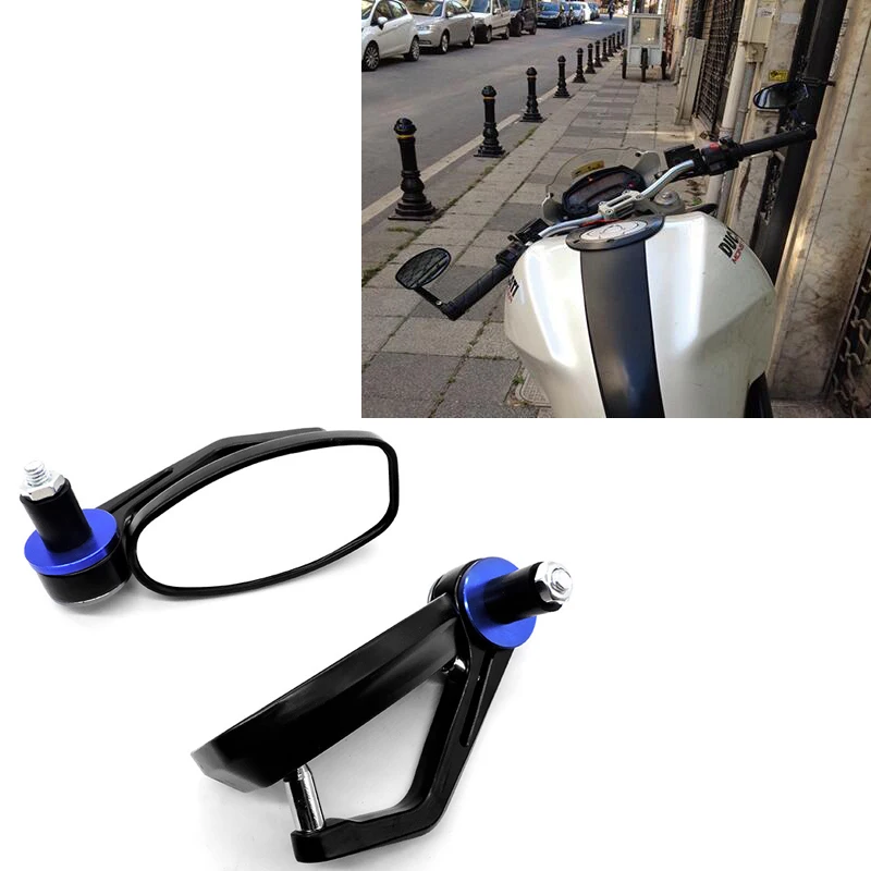 7/8" Universal Round Motorbike Motorcycle Handle Bar End Rearview Side
