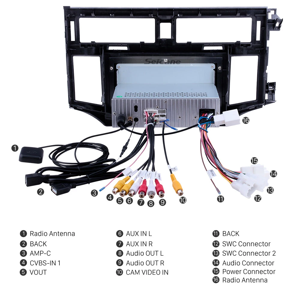 Sale Seicane Car multimedia Palyer For 2006 2007 2008 2009 2010 TOYOTA AVALON 9" Android 8.1 GPS Navigation Support DAB+ OBDII SWC 17