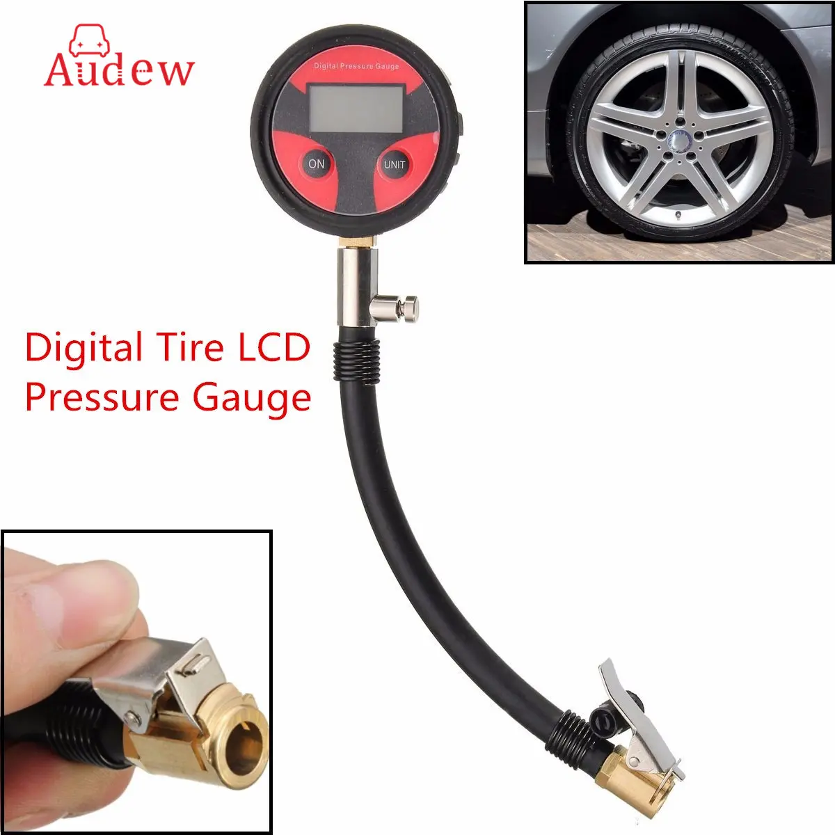 New 0 200PSI Metal Digital Tire LCD Manometer Air Pressure ...