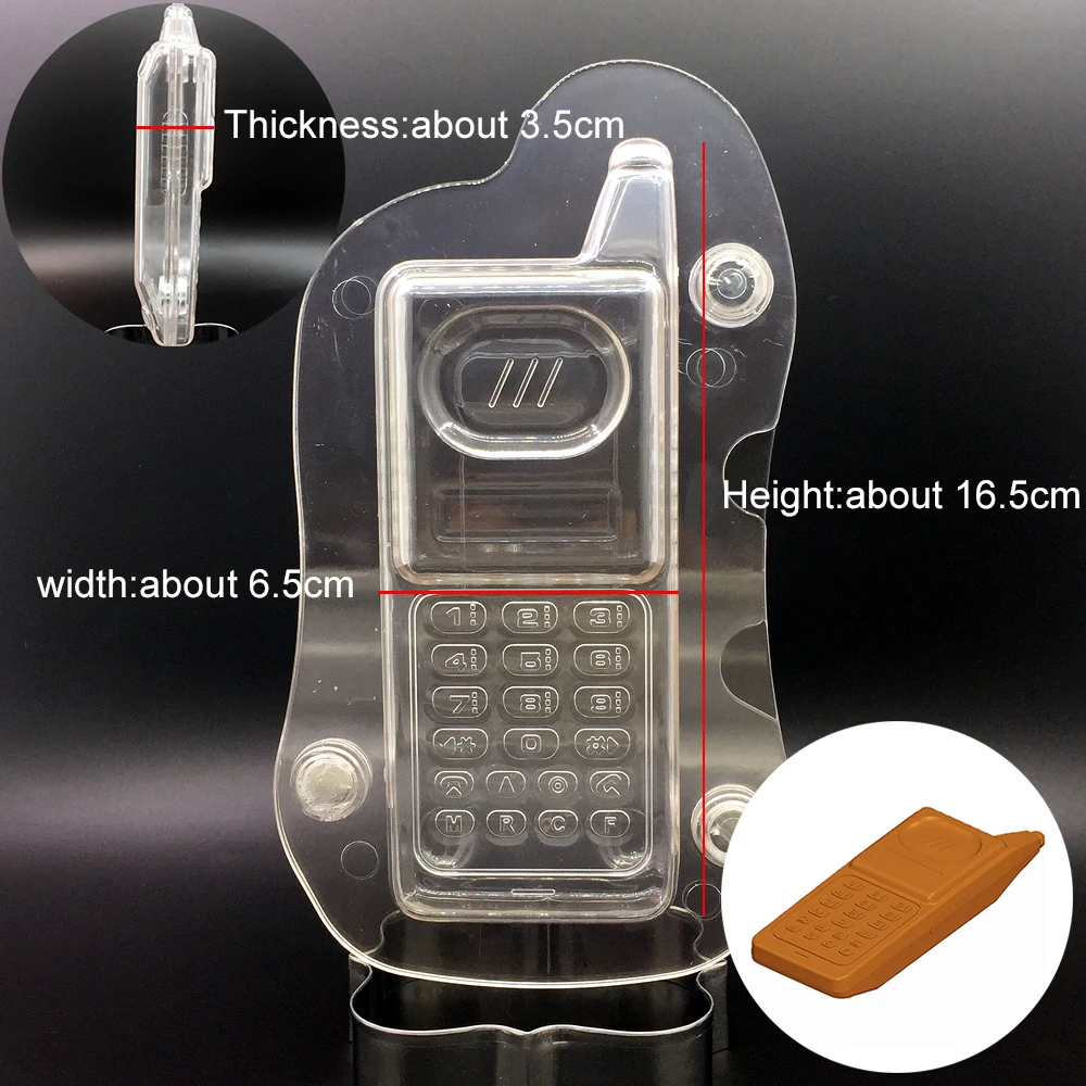 Формы для шоколадных конфет из поликарбоната, пластиковые формы для выпечки, выпечки, торта, украшения, инструменты, форма для выпечки, вечерние формы для шоколада - Цвет: 142-phone-3D