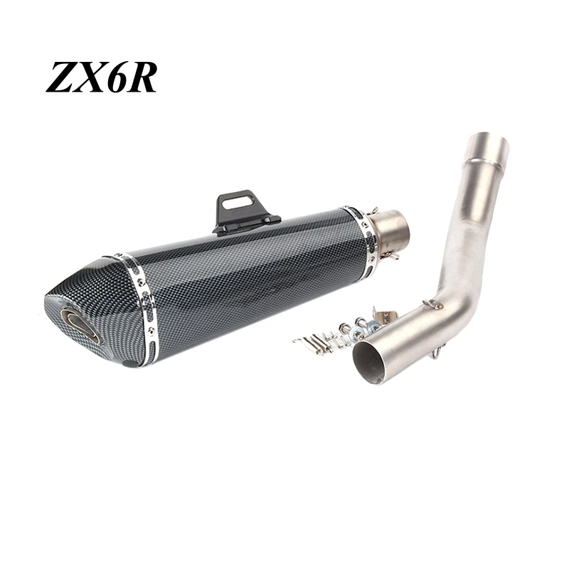 Motorcycle Exhaust Full System Case For Kawasaki ZX6R ZX 6R 2009 2014 Motorcycle Exhaust Middle