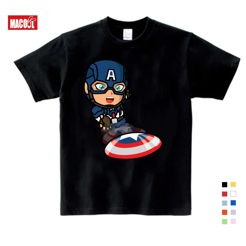 

3T-9T Comic Super Hero Boy T Shirt Superman Batman Captain America Movie Men Cosplay Girls T-Shirts 2019 Superhero Tee YUDIE
