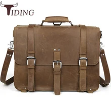 Tiding, толстая коровья кожа, дорожная сумка, 17 дюймов, портфель для ноутбука, сумки-мессенджеры для приключений, Мужская многофункциональная сумка, коричневая