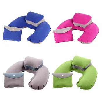 

Travel Inflatable Neck Air Pillow PVC Flocking U-Shape Blow Up Cushion Protect Baby Pillows