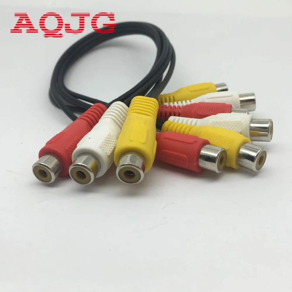 

New Hot 3 RCA Female To 6 RCA Female Plug Splitter Audio TV DVD Video Adapter AV Cable AQJG