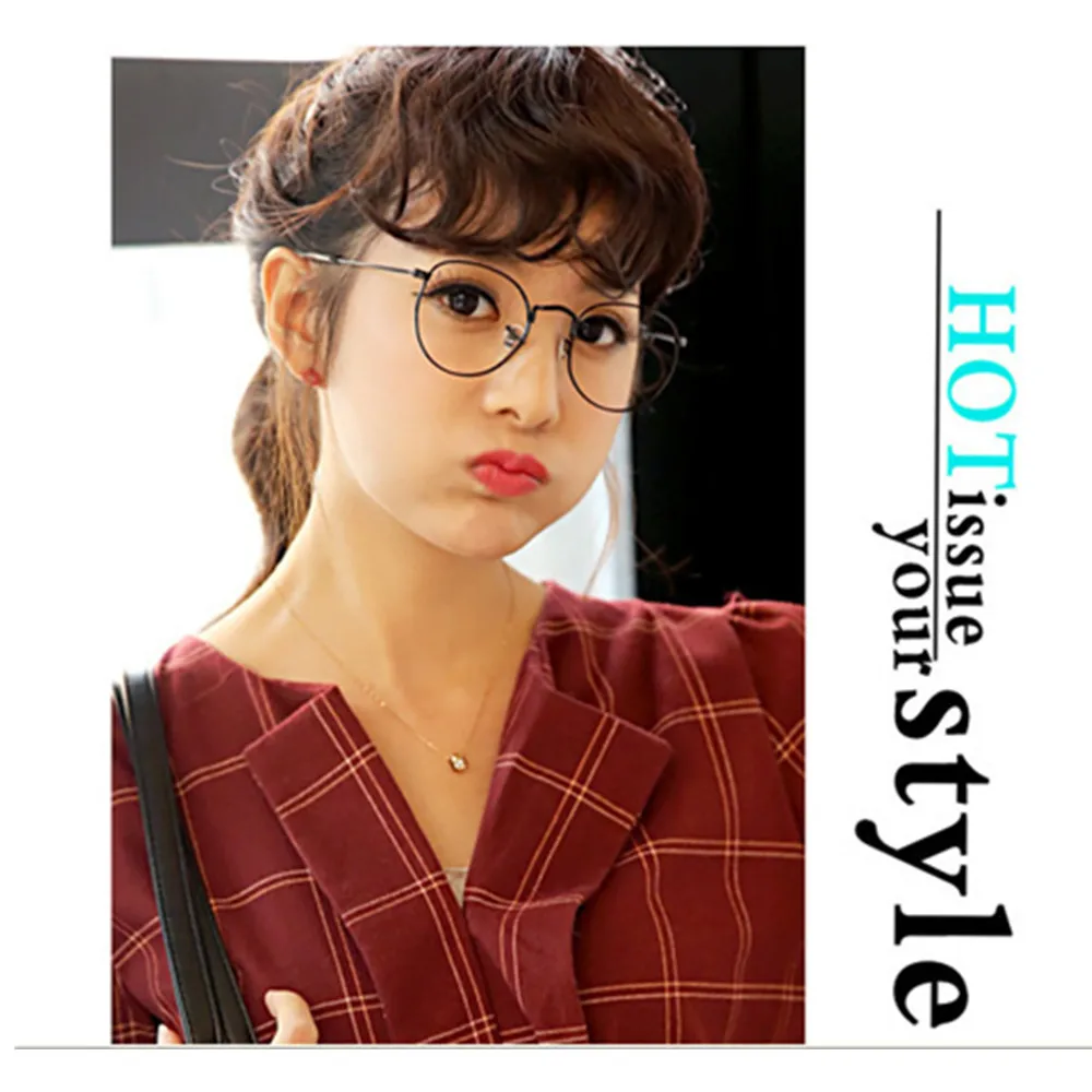 

2019 Unisex Vintage Round Reading Glasses Metal Frame Retro Personality College Style Eyeglass Clear Lens Eye Glasses Frames