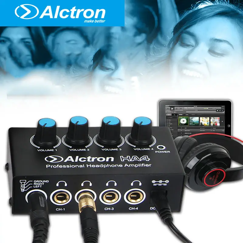 Alctron HA4 NEW Professional Monitoring Headphone Amplifier Compact 4 Channel Headphone Amp