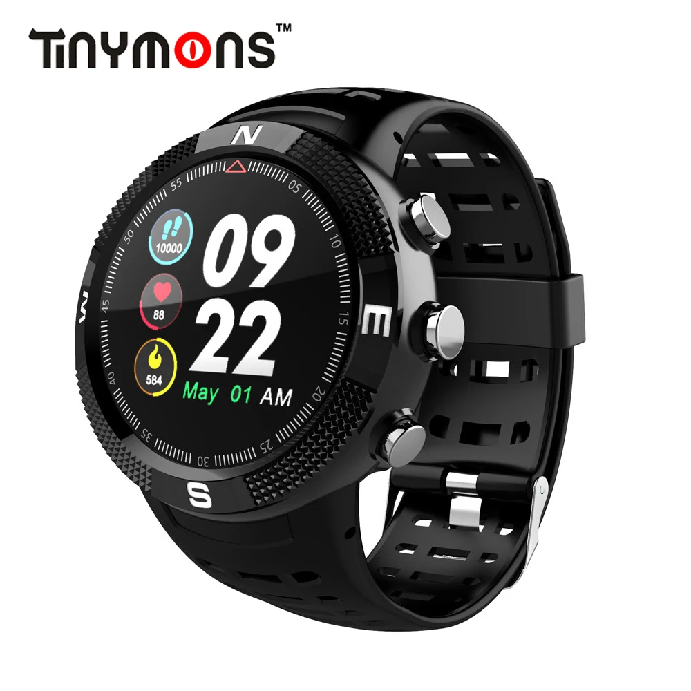 Умные часы Tinymons F18 с цветным экраном GPS спортивный браслет пульс сообщения