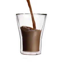 250 мл двухслойная стеклянная чашка, Термостойкое стекло вино кофе сок чашка посуда дом, офис, бар Вечерние