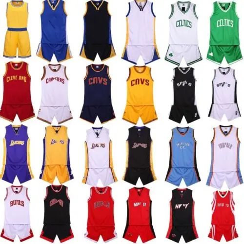 New Basketball Jerseys & Shorts Set Sleeveless Athletic Gym Sportswear ...