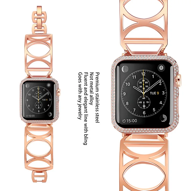 

Strap For Apple Watch 4 44mm Strap for iWatch 38mm Series 4 3 2 1 Band Rose Gold Metal Stainless For Apple Watch Bands 42mm