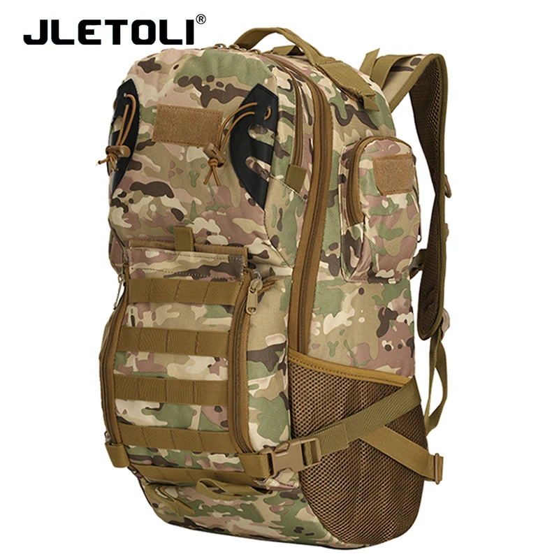 JLETOLI حقيبة ظهر للسفر العسكرية حقيبة متعددة الاستخدامات المشي على ظهره قدرة عالية حقيبة ظهر للرحلات الرياضية كيس التسلق