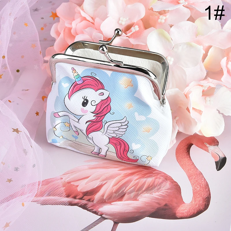 Женский кошелек с рисунком единорога, фламинго, милая маленькая сумка, клатч, кошелек, нулевой кошелек, модная сумка для монет - Цвет: 1
