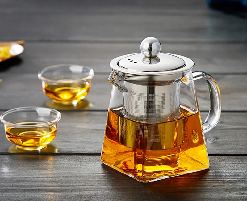 350ml Clear Glass Teapot Mini Tea Pot Kettle Heat Resistant Borosilicate Glass Teapot with Stainless Steel Infuser Strainer Teaware (9)
