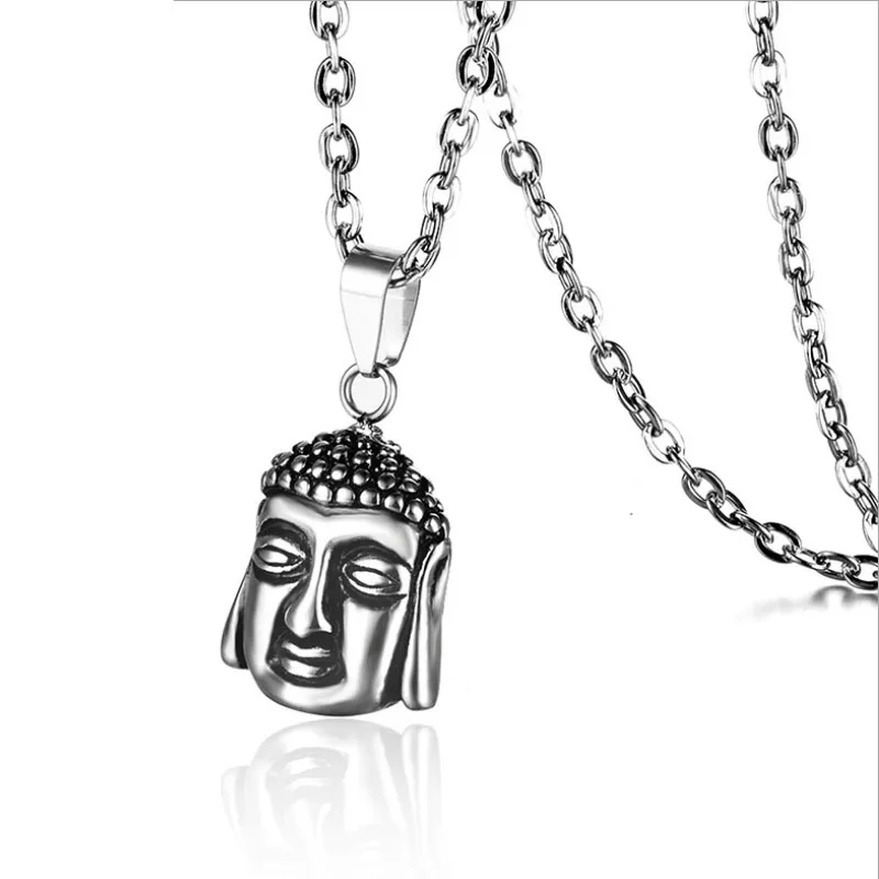 

New fashion retro titanium steel Buddha necklace religious faith safe stainless steel men pendant accessories