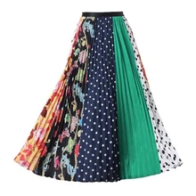 Летние женские юбки s, новинка, с рисунком из мультфильма, завышенная эластичная Женская юбка миди, большие качели, вечерние, для отдыха, высокая уличная