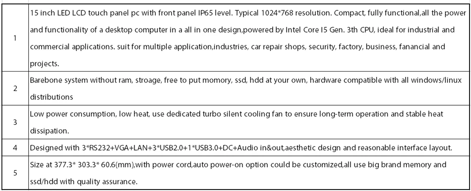 15 дюймов безвентиляторный Светодиодный промышленный планшетный ПК, емкостный сенсорный экран, Intel Core I5, Win10 или Linux, сенсорная панель ПК, [DA15W]