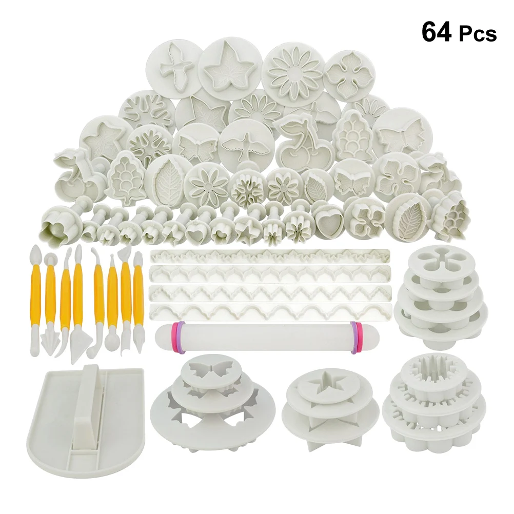 

68pcs/Set Creative Flower Sugar Cookie Fondant Tools Cake Decorating Tools Plastic Baking Set For Home Kitchen Bakery