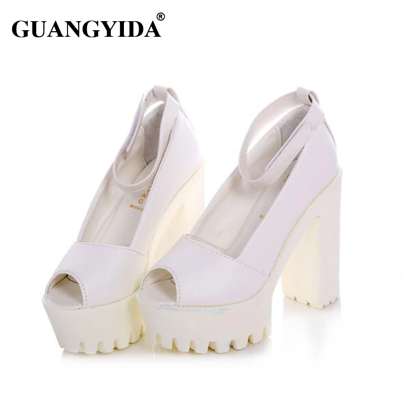 

2016 new women shoes summer style sandals Rome fish mouth shoe buckle high-heeled thick waterproof platform fashion sexy