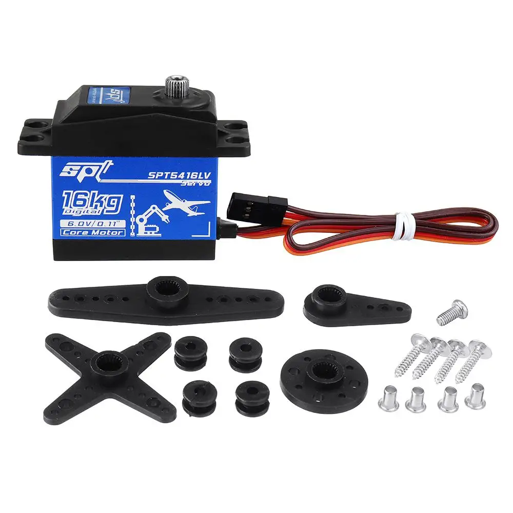 

High Quality SPT Servo SPT5416LV 16KG 180Degree Metal Gear Digital Servo For 1:10 RC Robot Car RC Models Spare Part DIY Accs