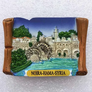 

Middle East monuments Syria Hama waterwheel travel collection three - dimensional scenery refrigerator