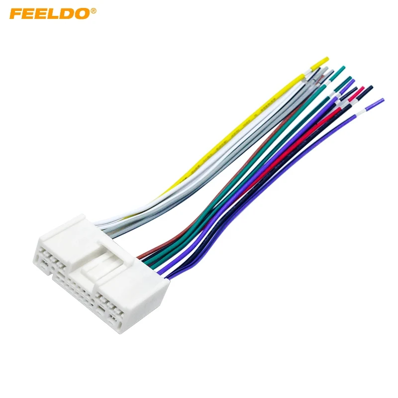 FEELDO 1PC Car CD Radio Audio Power Harness Cable Adapter For Mazda 2 3