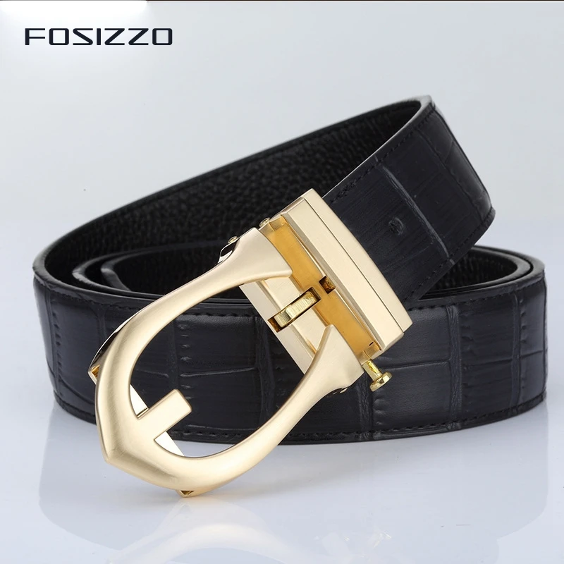 

FOSIZZO Luxury Designer Belts Men High Quality Male Women Genuine Real Leather retro Buckle Strap for Jeans mens Accessory