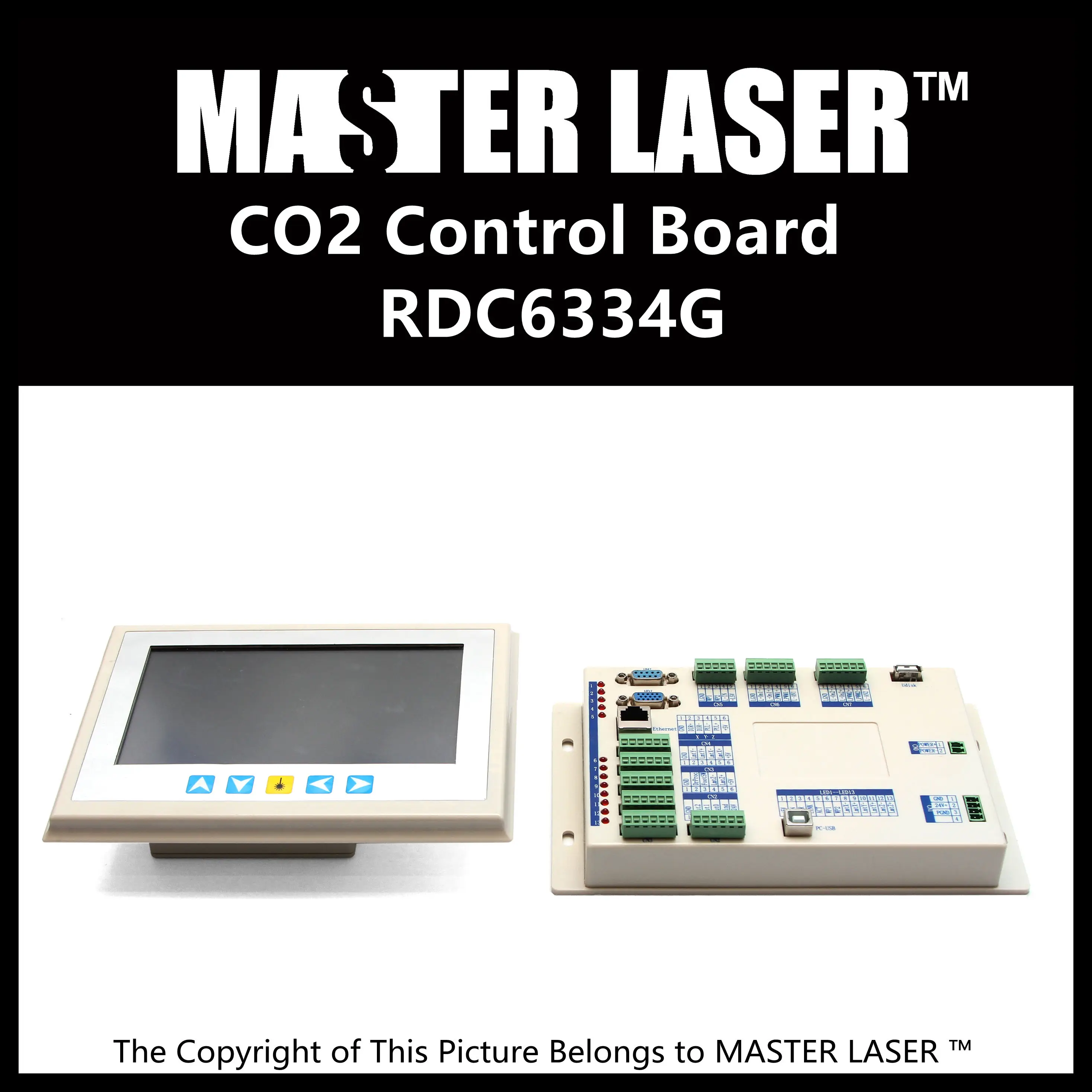 

2015 Latest Laser Cutting Machine Control Board RDC 6334G Touch Panel with New Softer Laser Card and Support PPI Laser Cards