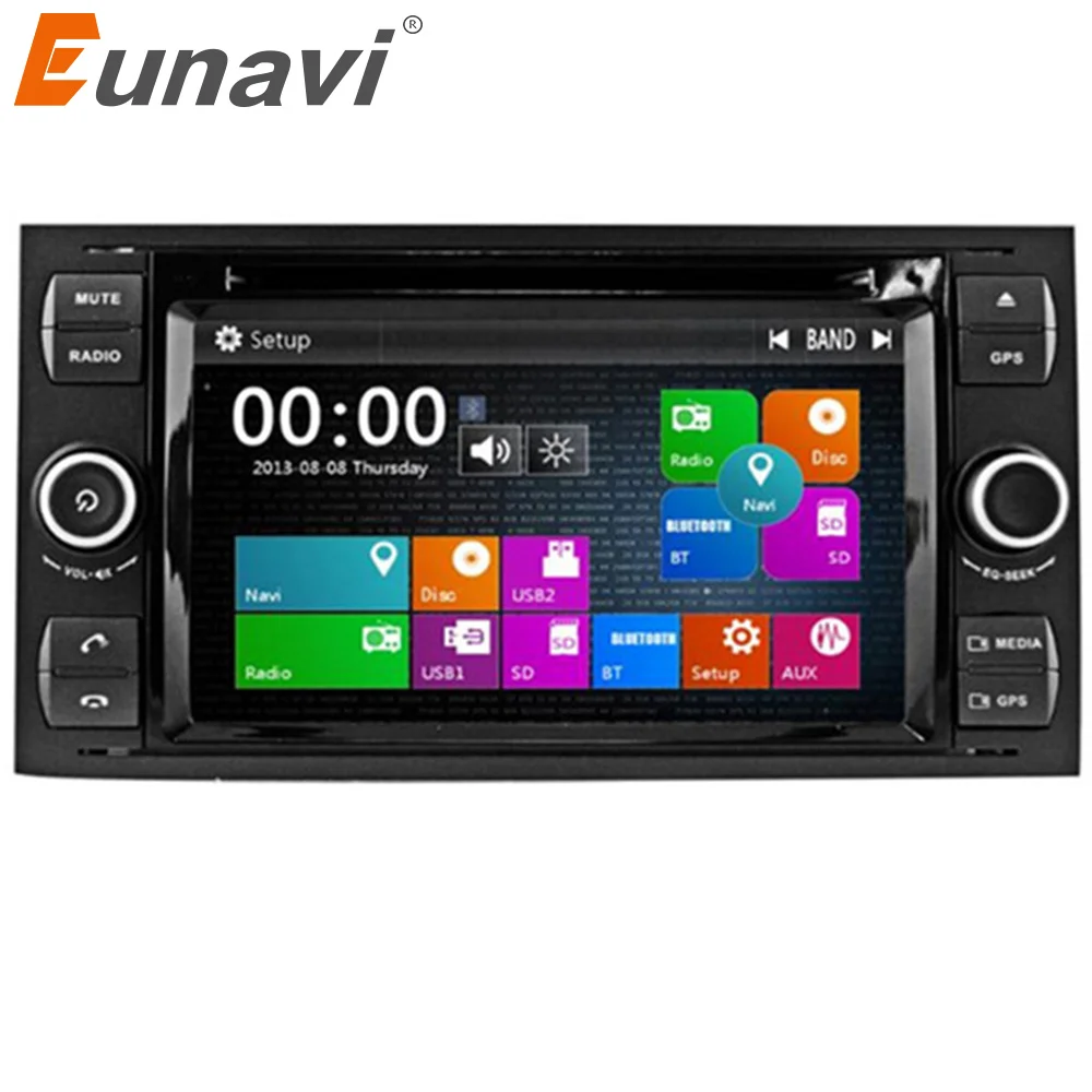 Eunavi 7 'ɲ Din автомобильный DVD-плеер для Ford Focus Galaxy Fiesta S Max C Fusion Transit Kuga in dash GPS Navi Radio