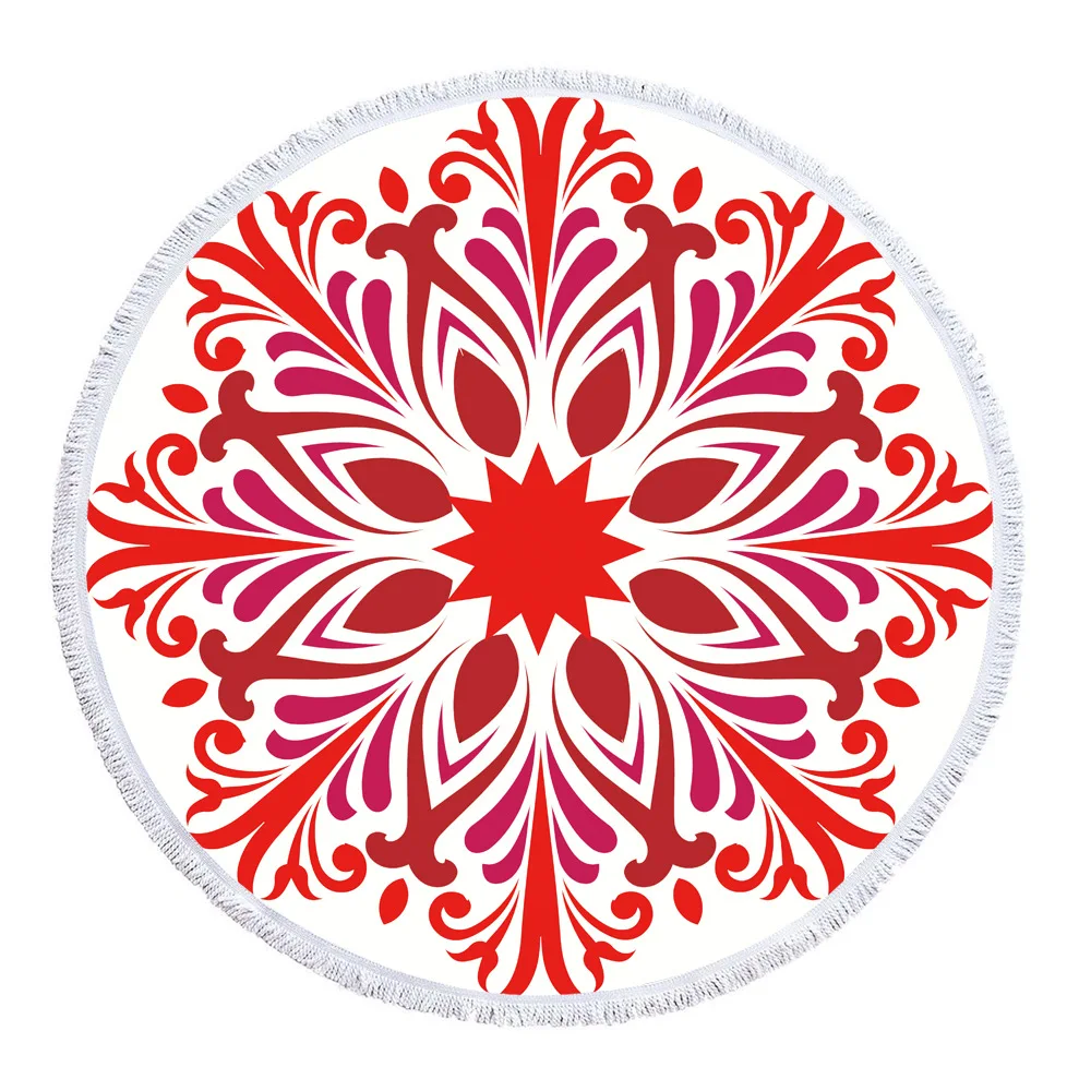 14 New design geometry Mandala new design Summer Microfiber Printed Round Beach Towels With Tassel Bohemia Bath Towels Shawl Mat - Цвет: 14