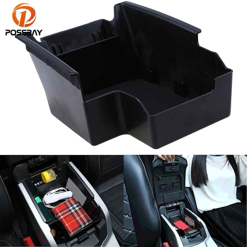 

POSSBAY For Ford Kuga 2013-2016 Pre-facelift Front Center Armrest Box Storage For Mobile Phone Coins Cards Drink Holders