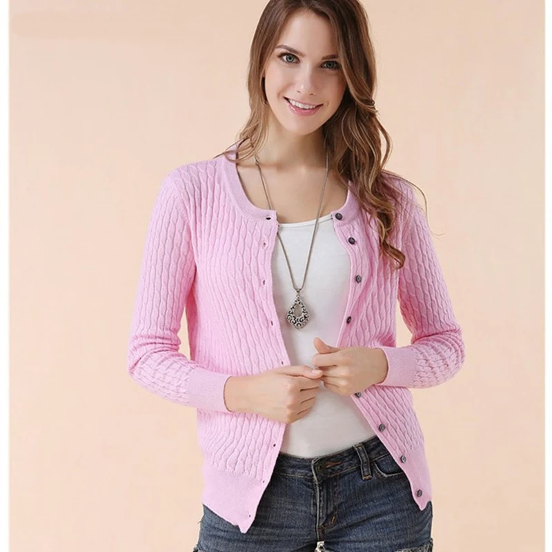 2019 New Autumn And Winter Female Cashmere Blend Sweater Knitted Cardigan Jacket Retro Twisted Flower Long Sleeve Cardigans |
