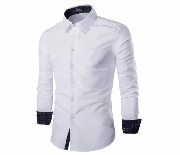 Camisa мужская Весенняя Новая мужская рубашка со стоячим воротником приталенная Повседневная Корейская мужская рубашка с длинным рукавом модная Хлопковая мужская рубашка