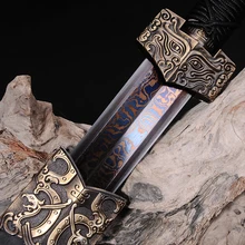 Меч с голубым лезвием китайская династия Хань дамасский меч в сложенном виде стальные закаленные в масле и ручная полировка полный тан лезвие коллекция меч