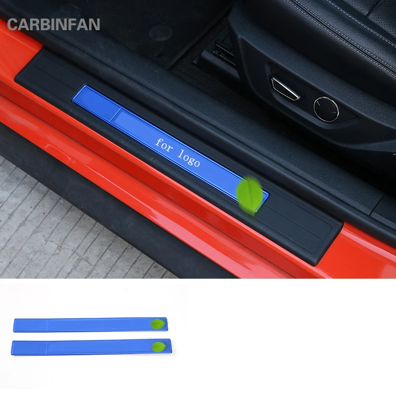 Car Door Sill Scuff Plates fit for Ford Mustang 2015 2016 2017 Car Door Sills Protector Sticker