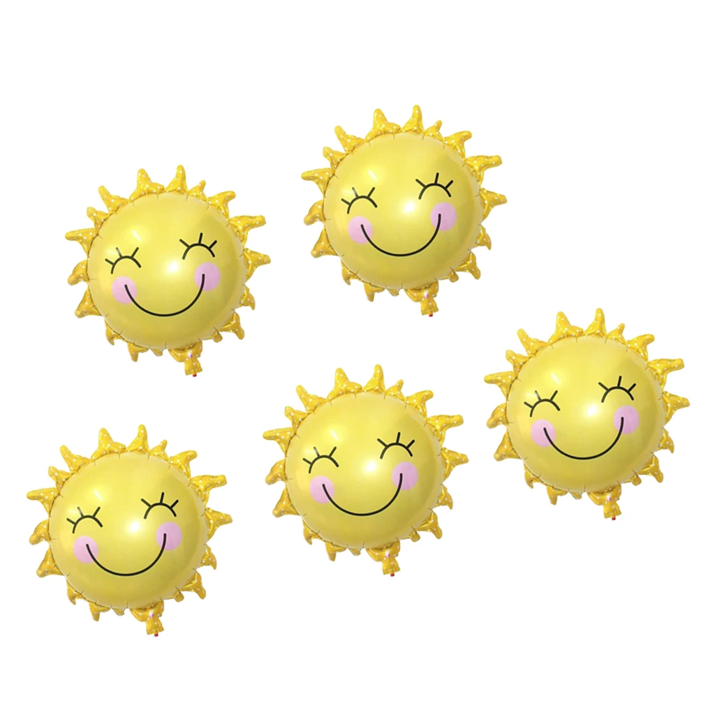 5pcs Sunshine Sun Flower Aluminum Foil Balloons Wedding Birthday Party Decor Kids Baby Shower Supplies Children Gifts