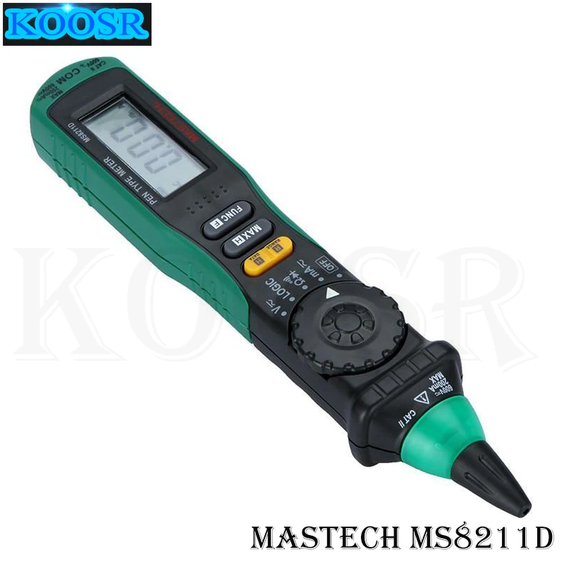 

Mastech MS8211D Digital Multimeter Pen-Type Tester, LCD 3/4 Digital Auto range AC/DC/ohm/continuity/amperium polymeter
