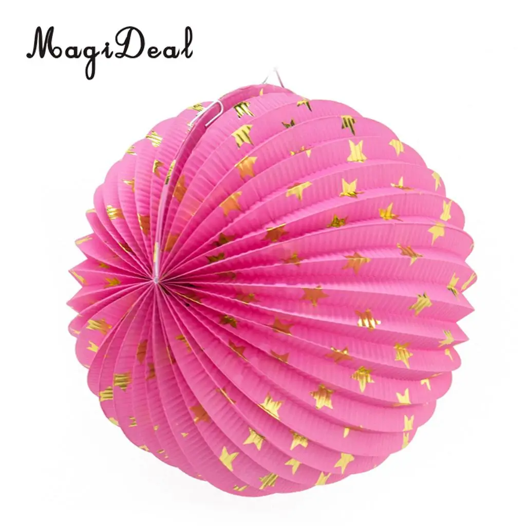 MagiDeal Pack of 3 Round Paper Lanterns for Birthday Bridal Wedding Baby Shower Party Decor Party Holiday DIY Decoration