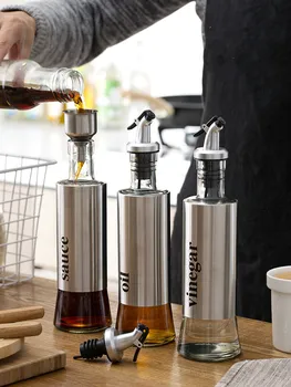 

Japanese oil kettle three-piece set funnel glass anti-leakage bottle household soy sauce condiment vinegar