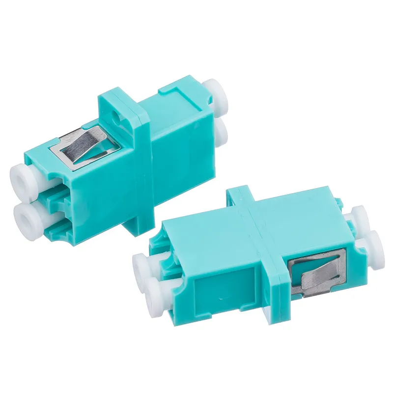 

200Pcs/Lot Fiber Optical Connector Flange Coupler LC OM3,MultiMode Duplex LC/UPC Aqua Fiber Optic Adapter Adaptor