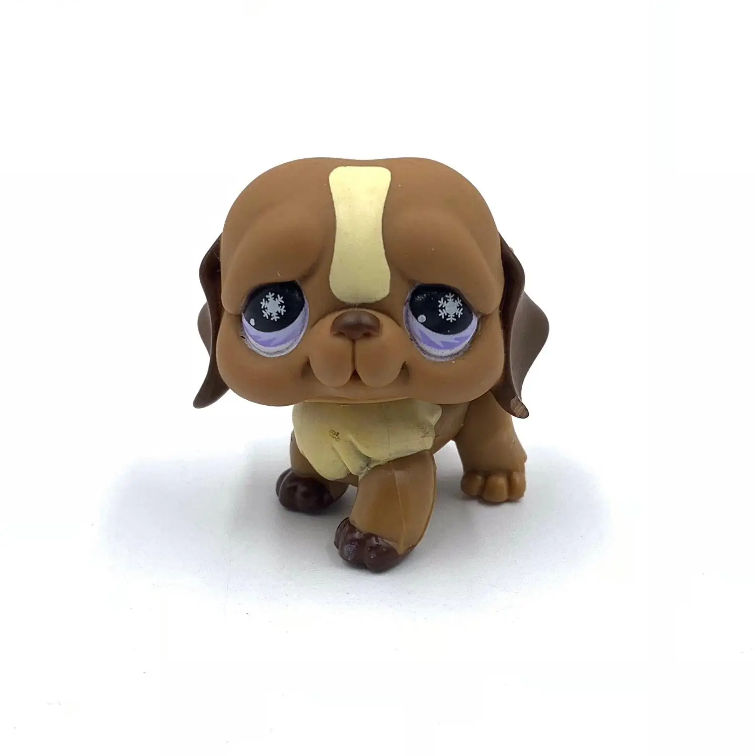 

Old pet shop lps toys Dog #688 bronw SAINT BERNARD dog purple eyes old original model toy for kids Christmas gift